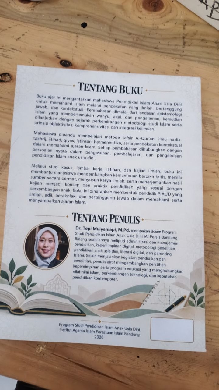 METODOLOGI STUDI ISLAM UNTUK PENDIDIKAN ISLAM ANAK USIA DINI - Image 3